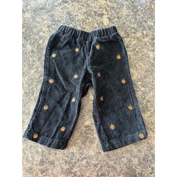 Mud Pie Black Corduroy Pants Infant Size 0-6 Month Pumpkins Halloween Fall - Picture 1 of 5